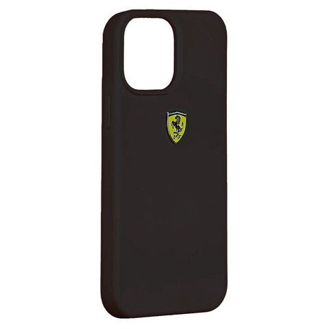 Силиконовый чехол Ferrari для iPhone 13 Pro Max (Черный)