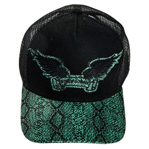 Robin&#39;s Jean | Бейсболка BLACK TWILL CAP WITH GREEN VISOR CAP1023 перед