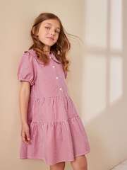 Платье школьное для девочки Next M82-266, Белый, Красный