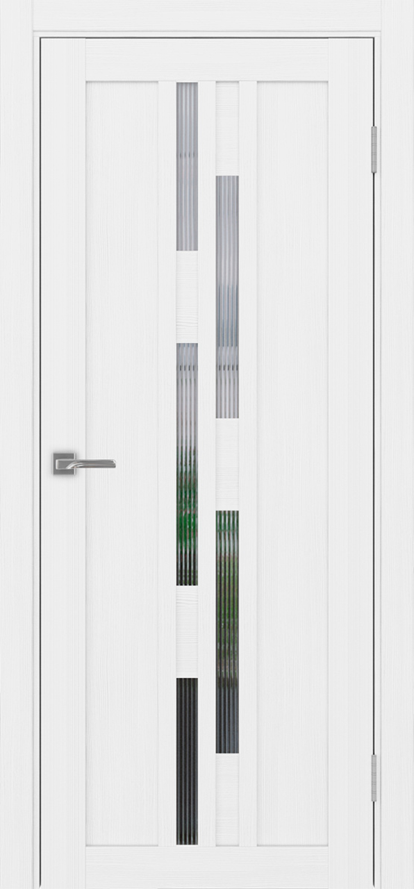 Дверь межкомнатная Оптима Порте Турин 551.121, цвет белый лед, экошпон, стекло мору