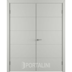 Купить Двустворчатая дверь эмаль VFD Trivia Cotton серая глухая