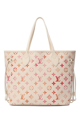 Сумка Louis Vuitton Neverfull MM кремовый/розовый
