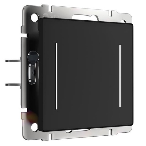 Умный выключатель сенсорный Soft-touch/Wi-Fi, двухклавишный с подсветкой. Цвет Чёрный. Werkel(Веркель). Встраиваемые механизмы. a064142 / W4523008