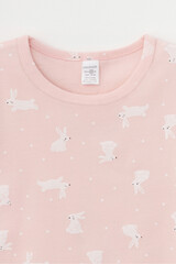 Сорочка  для девочки  К 1156/зайки на бежево-розовом
