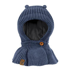 Зимняя шапочка-капор Мишка (джинс)