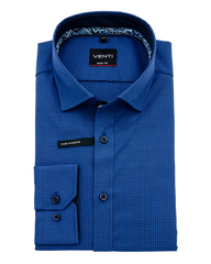 Рубашка Venti Body Fit 193279900-100 синяя из фактурной ткани