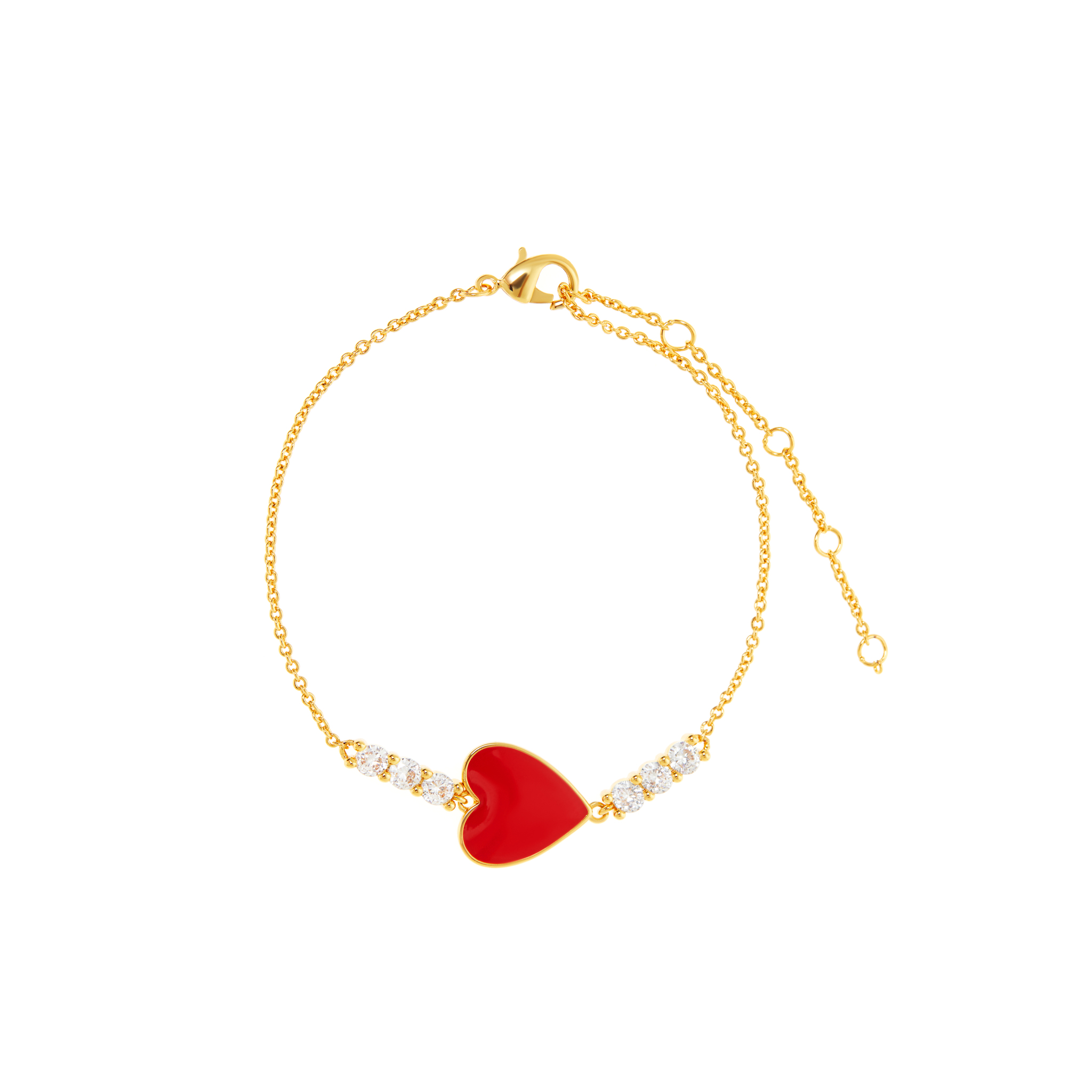 VIVA LA VIKA Браслет Loving Heart Gold Bracelet – Red