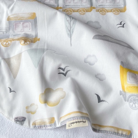 Непромокаемая пеленка "Поезд горчица"