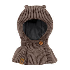 Зимняя шапочка-капор Мишка (кофе)