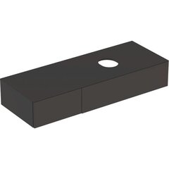 Шкафчик для накладной раковины Geberit VariForm, с двумя выдвижными ящиками, полкой и сифоном: B=135см, H=23.5см, T=51см, темно-серый / лакированный матовый, темно-серый / матовый фото
