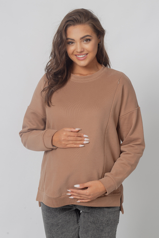 Джемпер для беременных и кормящих 19050 шоколад