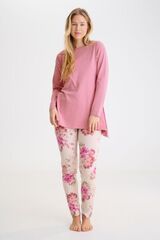Пижама женская: туника и леггинсы LISCA ROBIN 023469 | Цветочный розовый