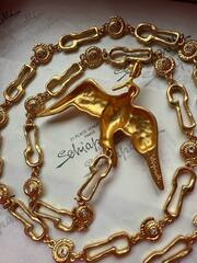 Колье-сотуар длинное ПТИЦА в стиле Schiaparelli