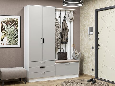 Прихожая Стиль-03 Light Grey In 2S Белый