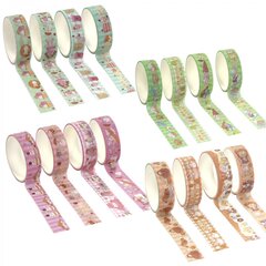 
          Декоративная клейкая лента Alingar, 15 мм х 2 м, 4 шт, "Зайчики,сладости", асcорти, в индивидуальной упаковке, шоу-бокс