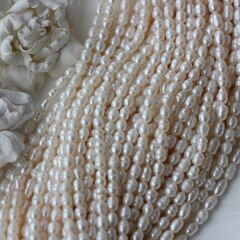 Жемчуг натуральный речной, рис, 5,7-7,2 мм, 1 нить, Ж024