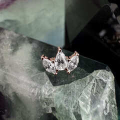 Кластер "Trin" - Розовое золото - White CZ