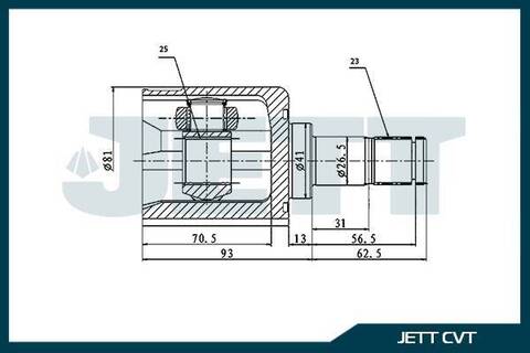 ШРУС внутренний JETT V40-9062