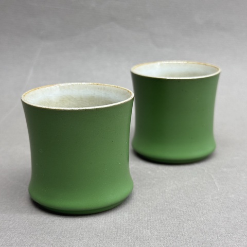 Чашка зеленая матовая, керамика, 80мл