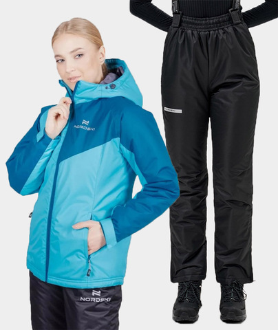 Утеплённый прогулочный костюм Nordski Premium Sport Winter Aquamarine/Blue/Black женский