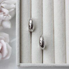 Швензы гладкие 19*7 мм с французским замком, родий, Ш112