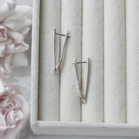 Швензы удлинённые 30*2 мм с английским замком, родий, Ш122