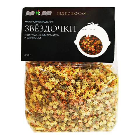 Макароны Звездочки триколор с томатом и шпинатом МК 400 г