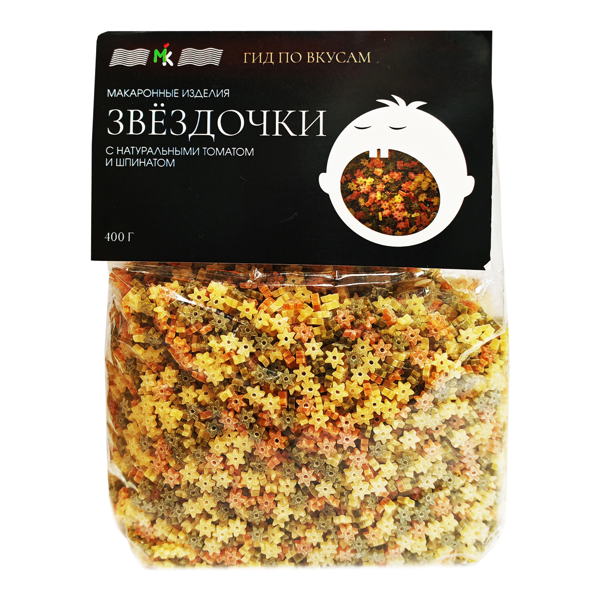 Макароны Звездочки триколор с томатом и шпинатом МК 400 г