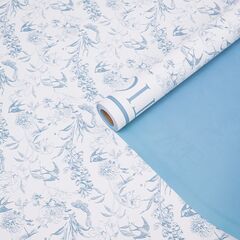 Упаковочная пленка/для цветов, Двухсторонняя матовая, Романтическая любовь, голубая, 65 мкм, 0,57*10 м