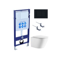 Aquatek SET Aquatek ЛИБЕРТИ-012 4в1 SET Aquatek ЛИБЕРТИ-012 4в1 (рама Aquatek Standard INS-0000012+кркпеж KKI-0000002+клавиша KDI-0000012+унитаз ЛИБЕРТИ AQ1999T-00 с тонким сиденьем sc) фото