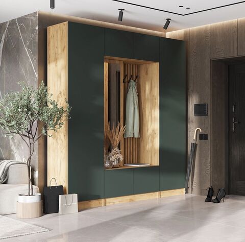 Прихожая Роджинамиф №17 Изумрудный, дуб крафт