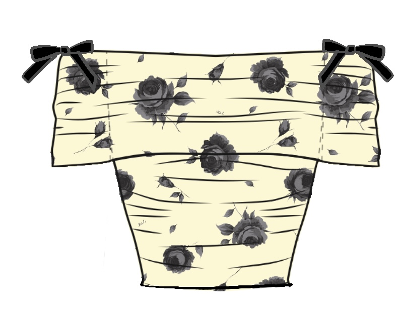 Ирис топ (Iris top), топ из желтого бифлекса с цветочным принтом