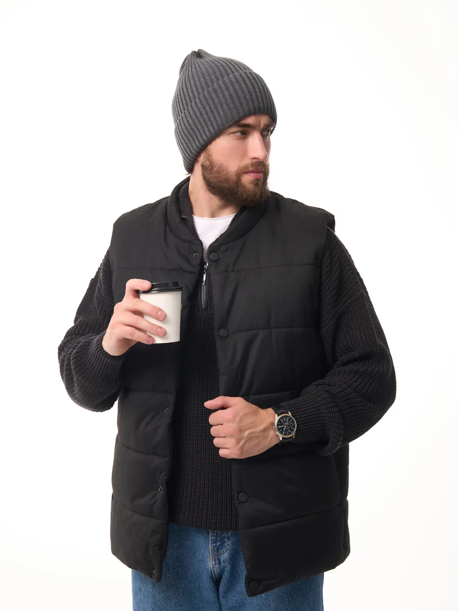 Шапка осенняя бини вязаная зима