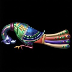 Силиконовый молд № 359 Винтажная птица большая левая