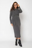 Платье для беременных и кормящих 15943 графит меланж