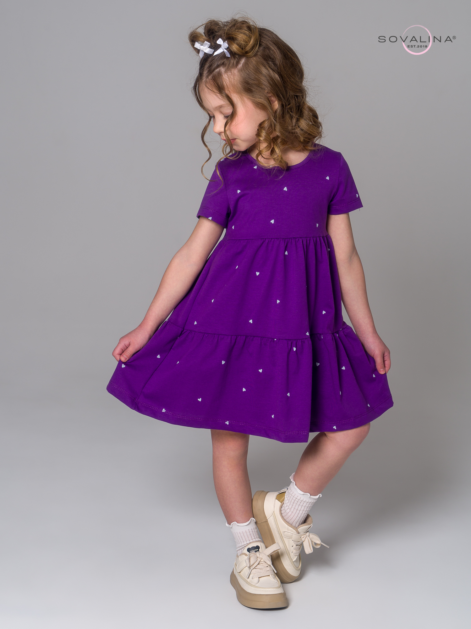Платье Тия сердечки фиолет