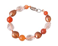 Браслет из кварца и жемчуга (б-1227)