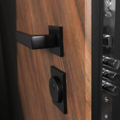 Входная металлическая дверь АСД Плата шагрень черная + дуб старый