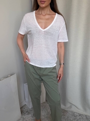 Льняная футболка Massimo Dutti, L