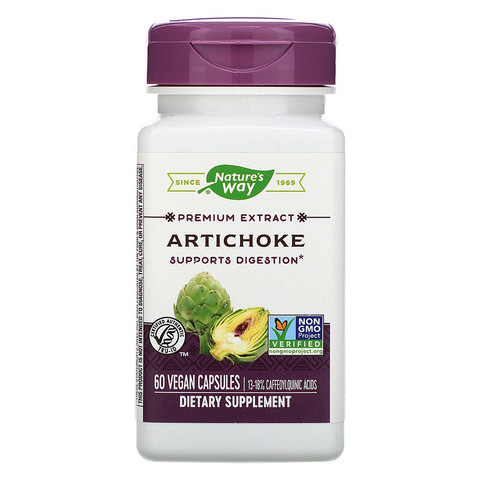 Nature's Way, Артишок, 60 веганских капсул