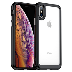 Чехол усиленный с боковыми рамками черного цвета для iPhone XS Max, мягкий отклик кнопок