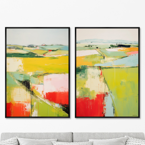 ArtNoMore - Набор из 2-х репродукций картин на холсте Landscape collection, Lines, 2024г.