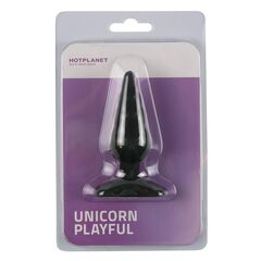 Черная анальная пробка Unicorn Playful - 10 см. - 