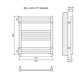 Полотенцесушитель электрический Lemark Bellario LM68810EBL П10 500x800, левый/правый, черный