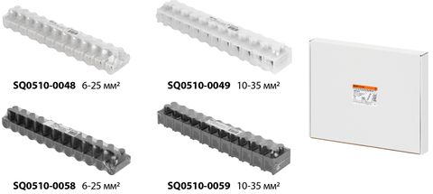 Зажим винтовой ЗВИ-100, полипропилен, 6-25 мм², 12 пар, 100 °С,черный (индивидуальная упаковка), TDM