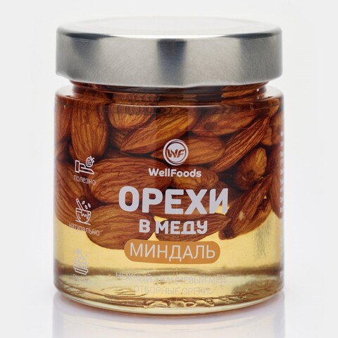 Миндаль в меду 200 мл | WellFoods