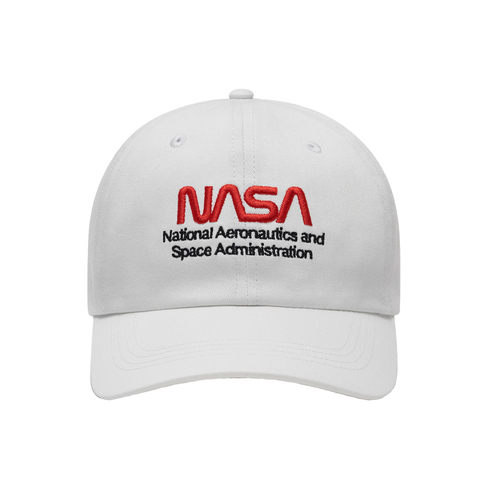 Бейсболка Alpha Industries Nasa Worm Logo Cap White (Белая)