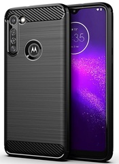 Чехол черного цвета на Motorola G8 Power, серия Carbon от Caseport