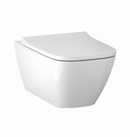 Подвесной унитаз Geberit Smyle Square, с укороченным вылетом, закрытая форма, Rimfree