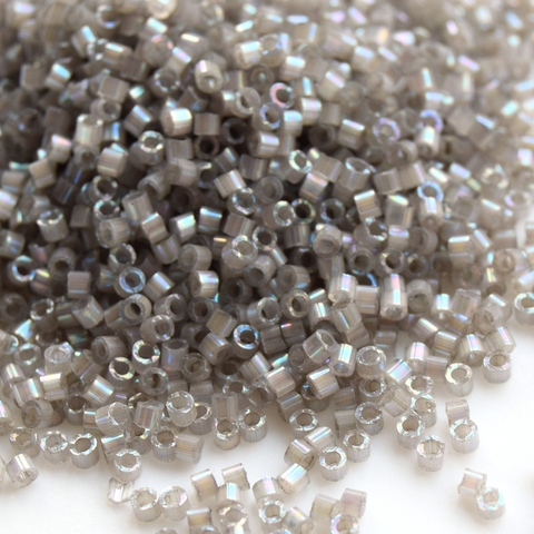 DB-1877 Бисер цилиндрический Миюки делика 11/0 /Miyuki delica 11/0 Silk Inside Dyed Pewter AB